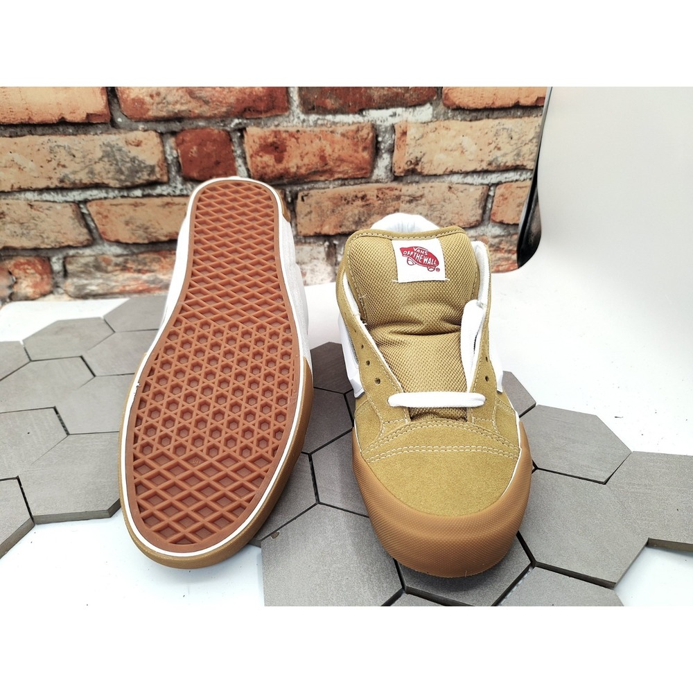 Vans Knu Mid Men 12 Khaki Gum Chunky 90s Skater Shoes Timberland Wheat Color - Picture 5 of 9